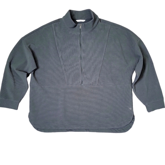 Shambhala Women's Sweater Size XL 1/2 Zip Pull Over Drop Shoulder Dark Green - Picture 9 of 9